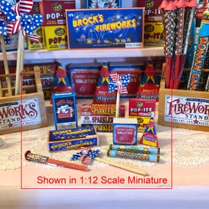 Mini Firework Set MINIATURE- Patriotic July 4th Fireworks - Sparklers Box Pop-its Rockets ...