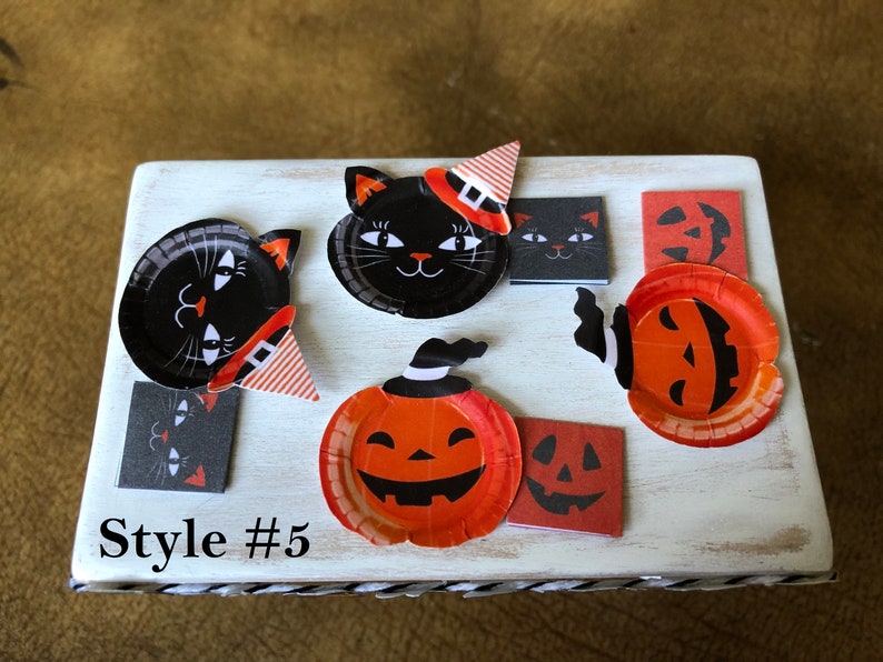 Miniature VINTAGE HALLOWEEN Paper Plates Napkins Placemats Etsy
