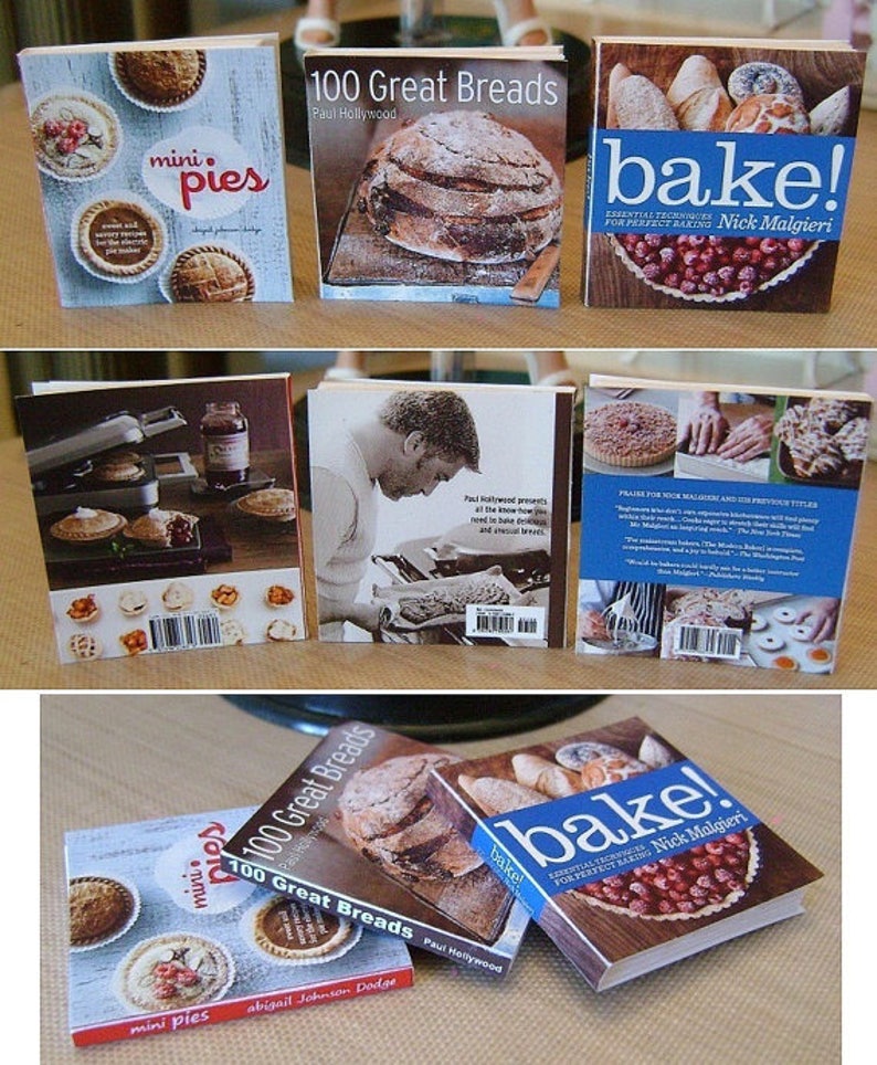 BAKING COOKBOOKS Choose 1/12 or 16 Scale Miniature Etsy