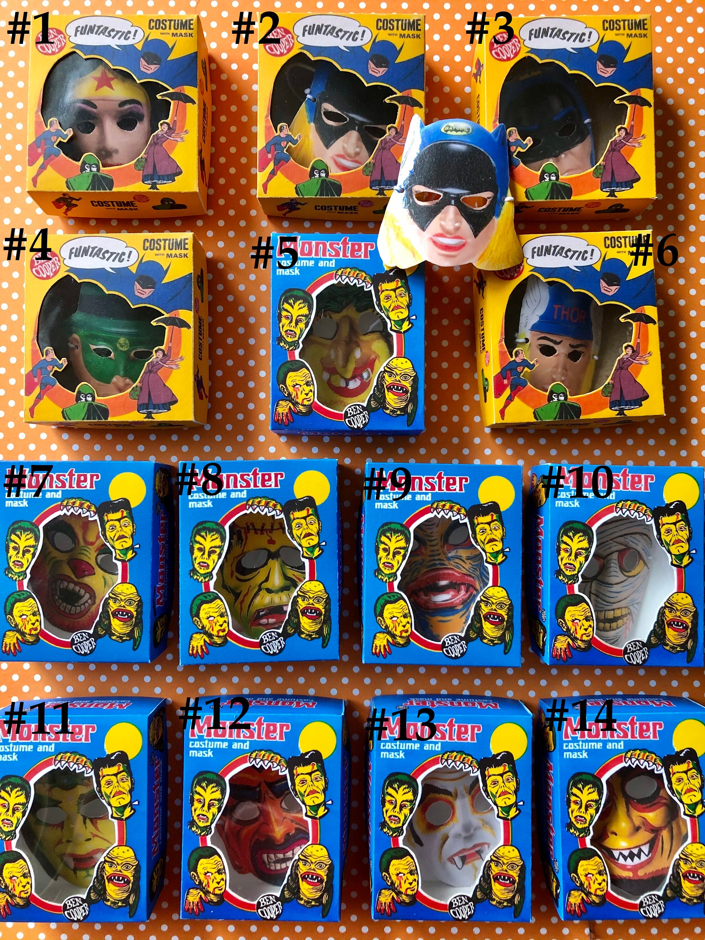 Miniature Vintage Halloween Costume Box With Wearable Mask Etsy