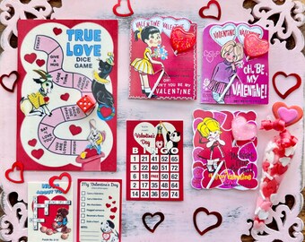 1:6 Scale Miniature - Vintage Retro Valentine's Lollipop Holder - Heart Candy - True Love Dice Game Set - Blythe Momoko licca Byers Choice