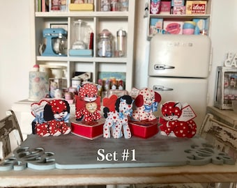 VALENTINES DAY CARDS - Vintage Retro Prints - Choose 1:12 Scale Dollhouse Miniature or 1/6 Playscale
