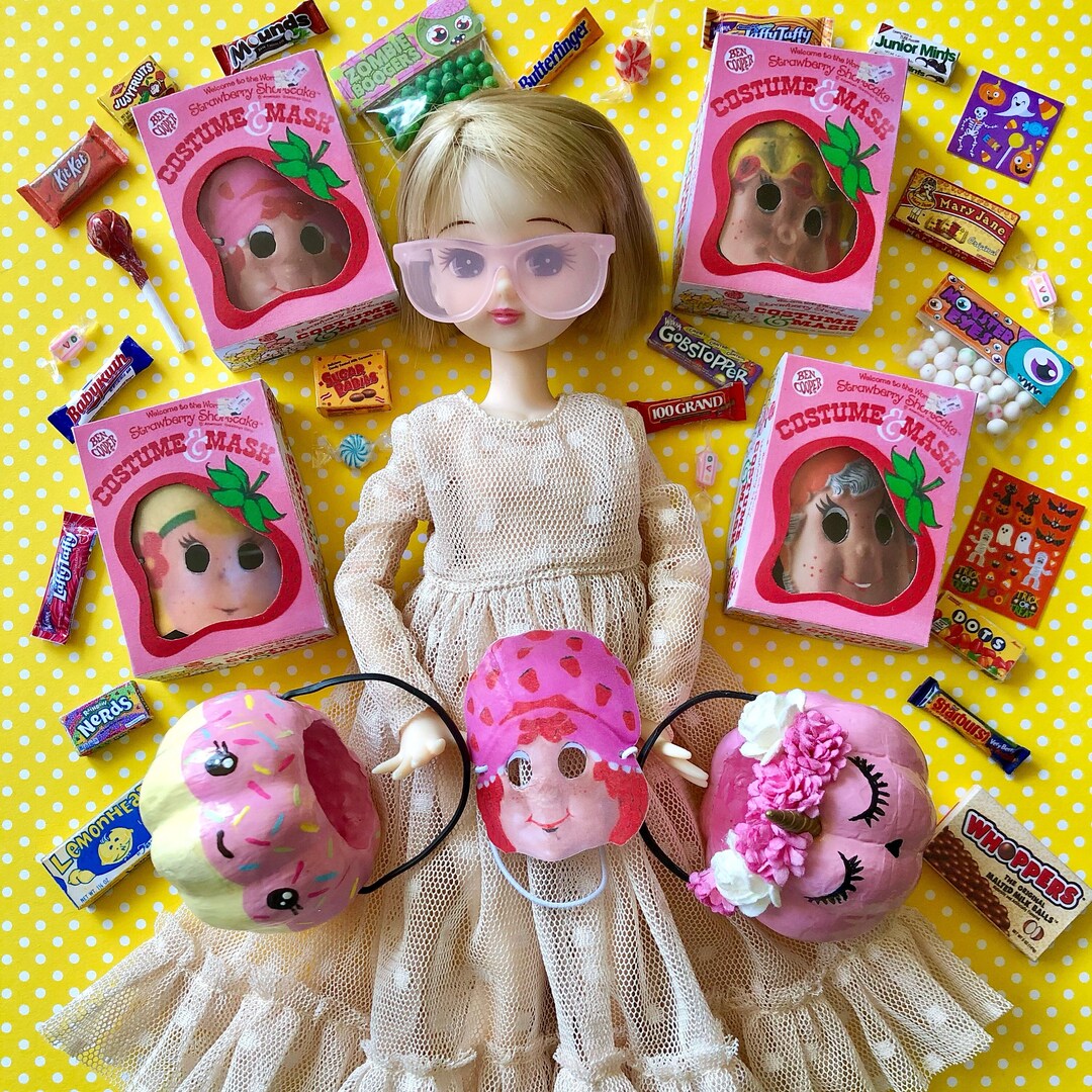 Miniature Vintage Halloween Costume Box With Wearable Mask Etsy