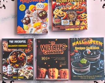 HALLOWEEN COOKBOOKS - Baking Cooking Books - Ghoulish Gross Goodies Zombie Cupcakes - Choose 1/12 or 1:6 Scale Miniature