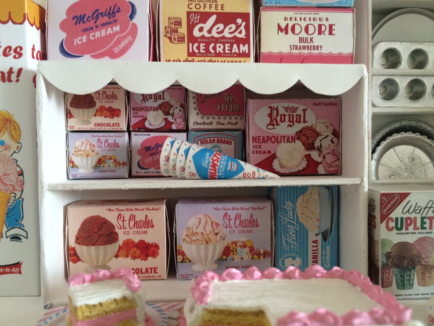 Vintage ICE CREAM BOXES Choose a Scale 112 or 1/6 Scale