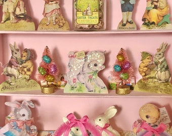 Easter / Spring DUMMY BOARD Decoration - Free Standing - Vintage Style Retro Children - Choose 1/6 Scale or 1:12 Scale Miniature