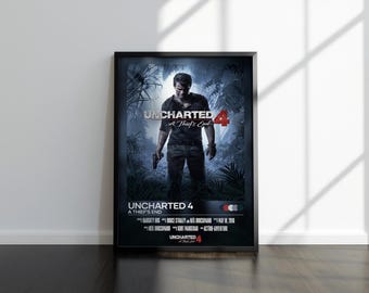 Uncharted 4 Poster | Stray Print | Gaming Poster | 4 Color, Video Game Poster, Wall Decor Poster, Large Poster Print, Gamer Gift