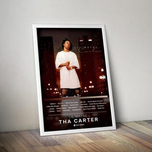 Póster de Lil Wayne / Póster de Tha Carter / Póster de álbum / Póster de 4 colores / Póster de decoración de pared / Portada de álbum / Póster de rap / Regalo musical