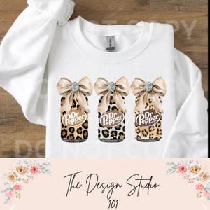 Cheetah soda can with bow and diamond PNG