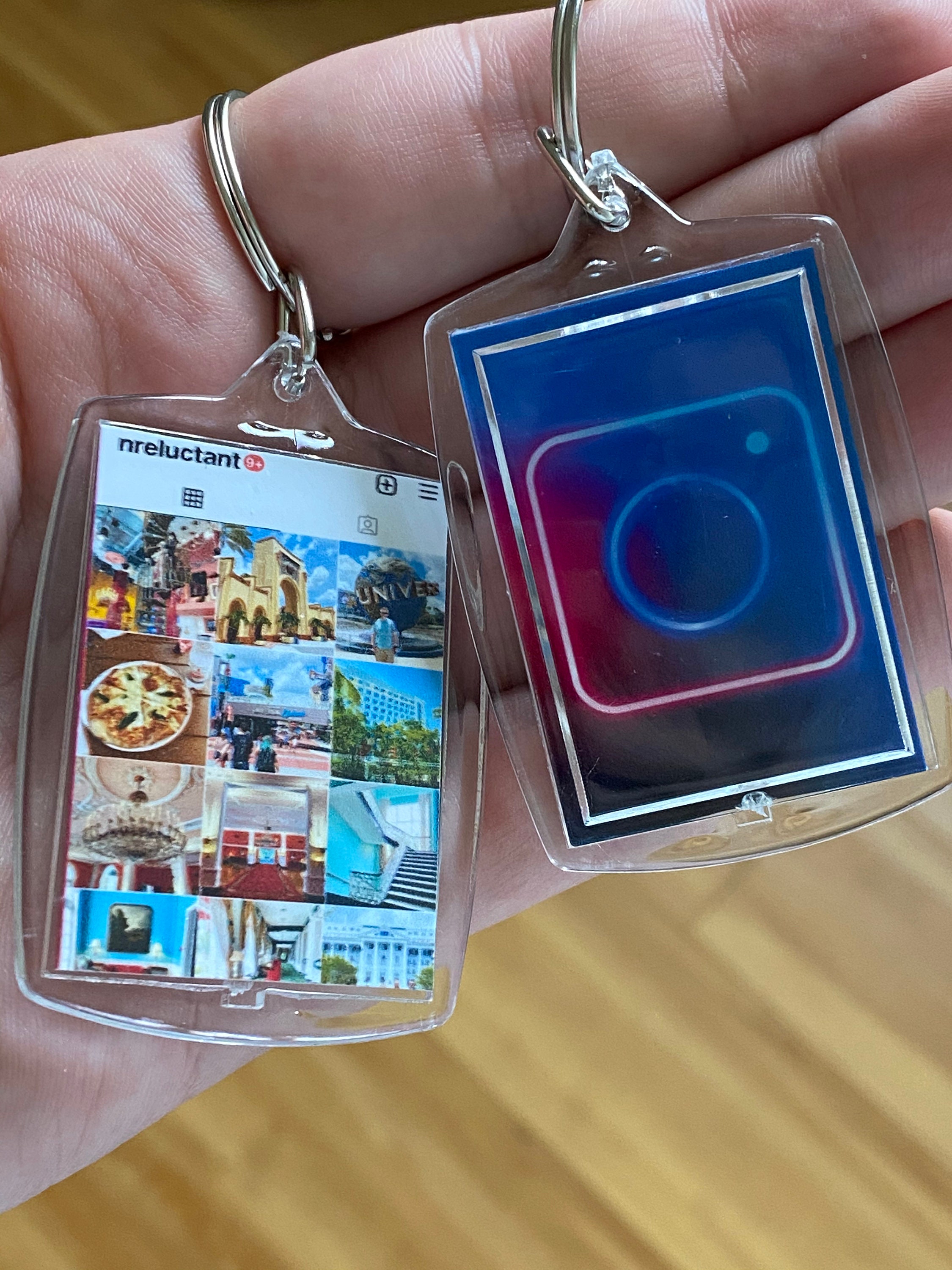 Custom Instagram keychain cover art Plaque Keychain Social Etsy