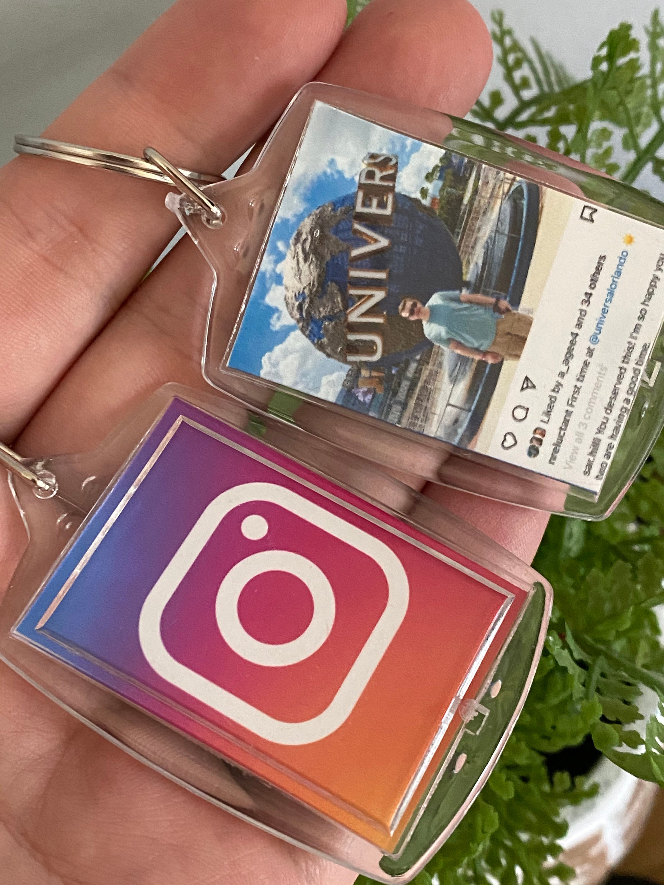 Custom Instagram keychain cover art Plaque Keychain Social Etsy