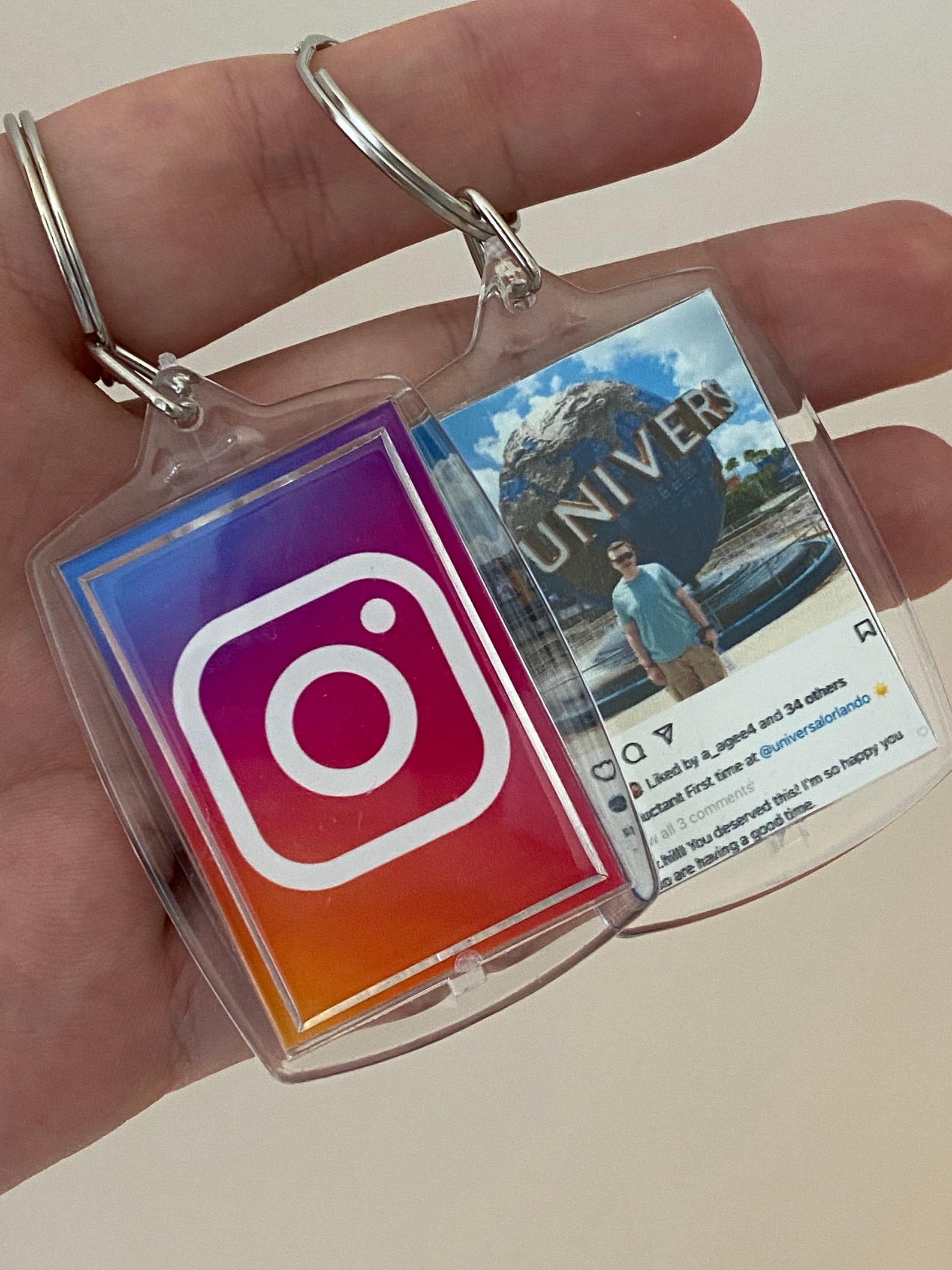 Custom Instagram Keychain Cover Art Plaque Keychain Social Etsy