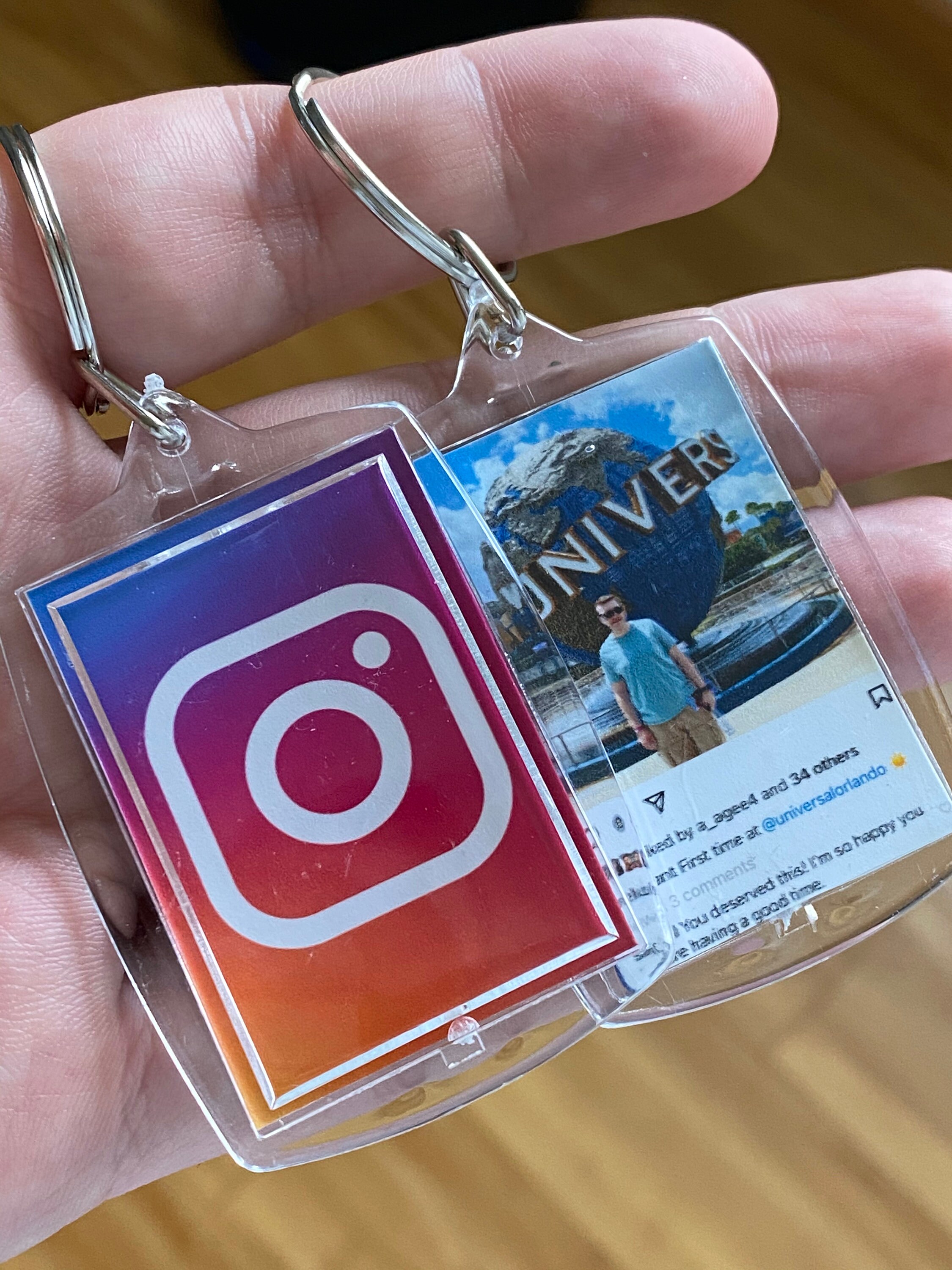 Custom Instagram keychain cover art Plaque Keychain Social Etsy