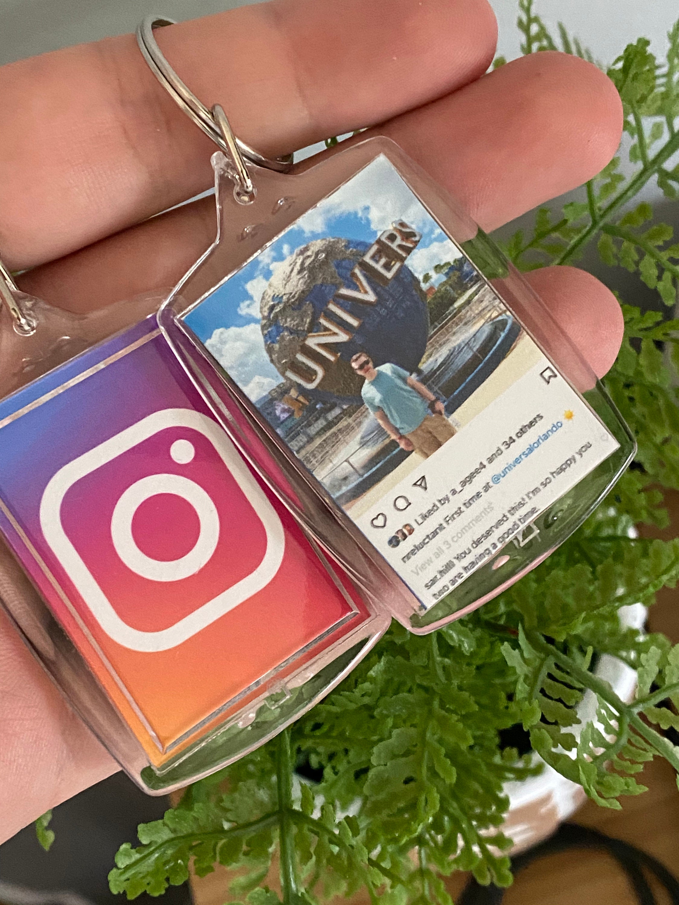 Custom Instagram keychain cover art Plaque Keychain Social Etsy
