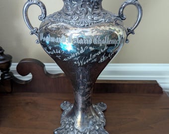 Trophée Vintage 1946 Art Déco - Athlétisme Longue Distance (Bois Et Métal) - Original