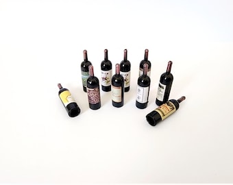 Miniature Wine Bottle Set of 2 randomly selected 1:6 Scale Doll Accessories