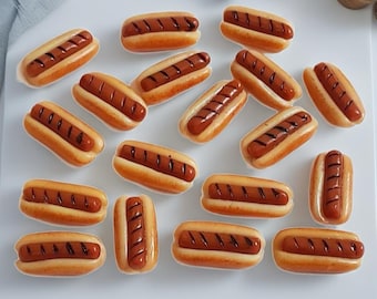 Dollhouse Miniature Set Of 5 Grilled Hotdogs