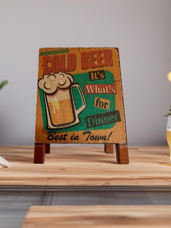 Insegna Di Birra Bifacciale In Miniatura Per Casa Delle Bambole - Italia - Foto 4