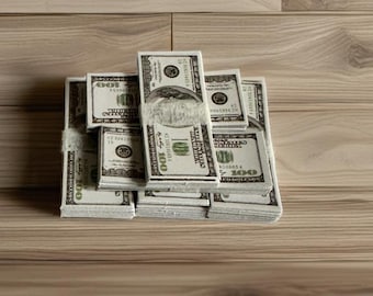 Dollhouse Miniature Set Of 2 Play Replica Money
