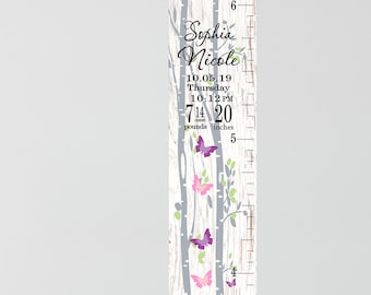 Courbe de croissance personnalisée des papillons : toile rose pour mesurer la taille des papillons