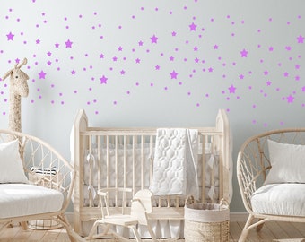 Wall Sticker Stars  pink Gold or Colors Nursery Decor, Baby Boy Decor, Baby Girl Room