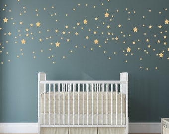 Gold stars  wall decal confetti Star Wall Decal, Nursery Wall Decals