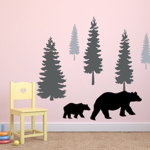 Woodland Nursery Wall Decals Kids Wall Decal Pine Tree Wall Decals