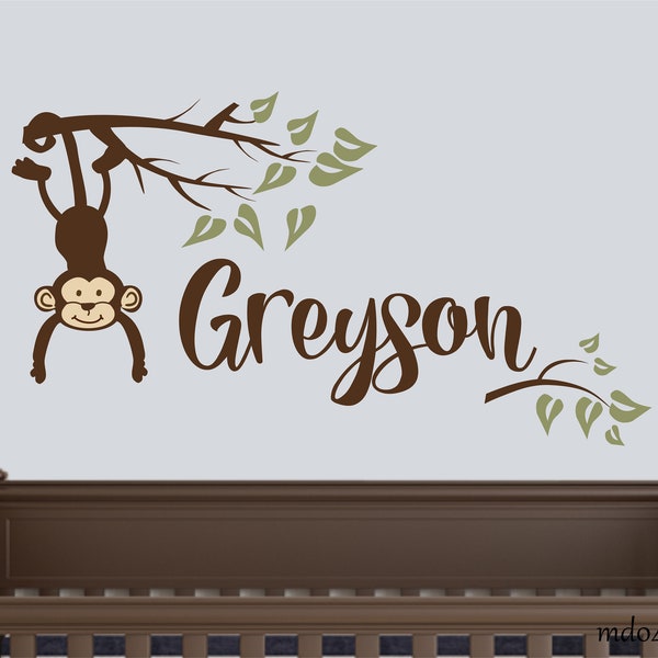 Monkey Name Decal Etsy
