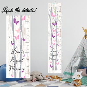 Butterflies Growth Chart Woodland  height growth chart kids canvas