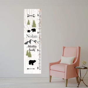 Wachstums-Chart für Kinder, personalisierte Leinwand Lineal, Familien-Wachstum-Chart, Erstes Geburtstagsgeschenk, Messlatte für Kinder