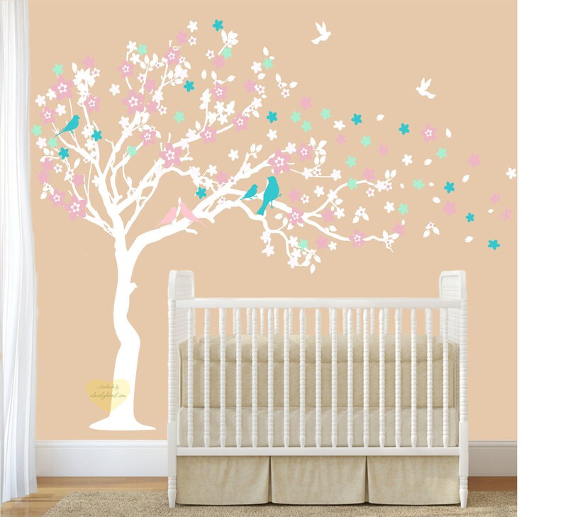 Nursery tree wall decal Cherry blossom Wall decal Wall Etsy