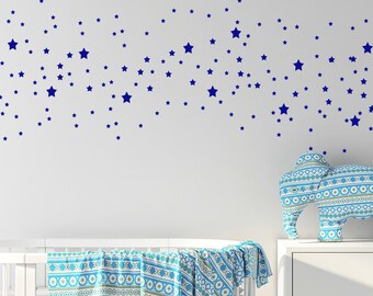 Star Wall Decals: Gold Nursery Decor, Baby Room Stickers (90 pc)