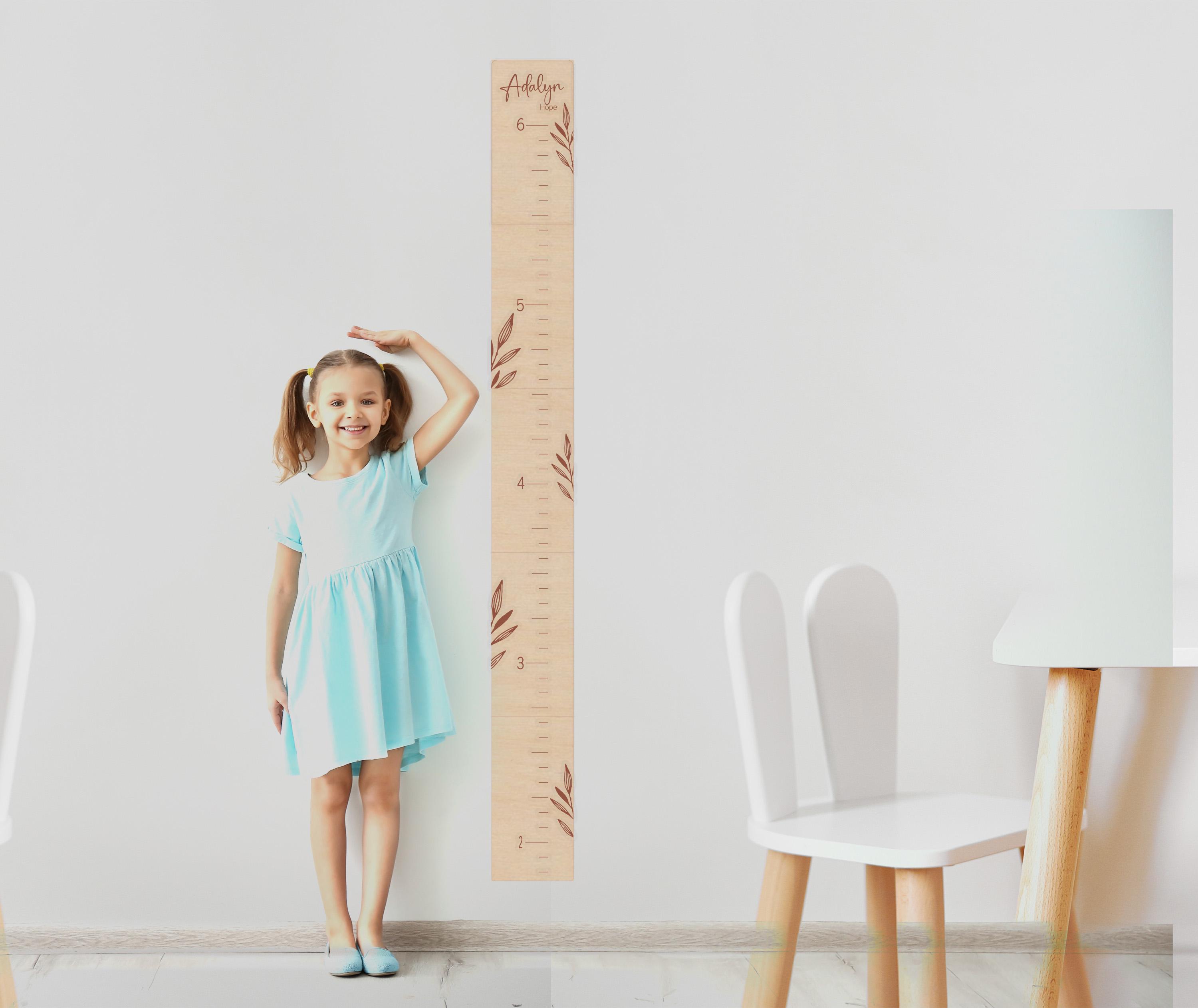 First Girl Ruler Personalized Growth Chart Girls Ruler Wood Leaves - Etsy