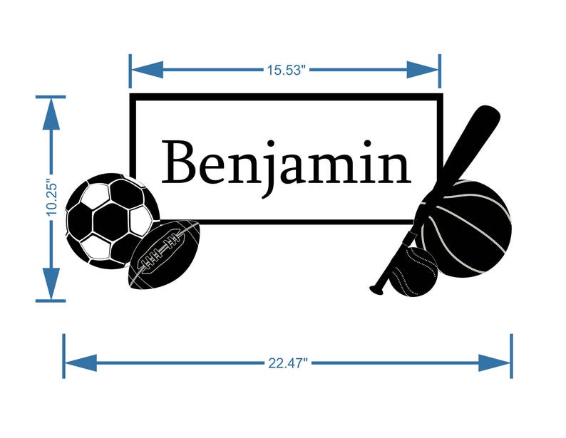 Sports wall decal boys wall sticker wall vinyl decals for Etsy