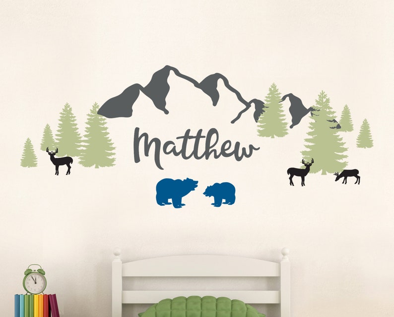Mountains Wall Decal Nursery Boho Theme Nursery Wall Sticker Etsy