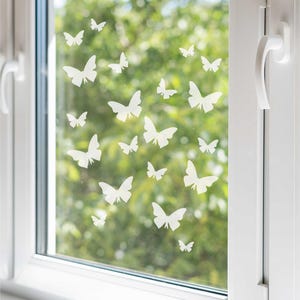 Butterflies home wall decal Window decal vinyl like Frosted-etched butterfly window decor set 12