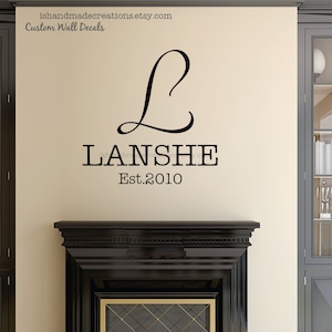 home decal family name Large name wall sticker wall decal  monogram   Family Name wall decals