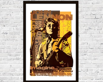 大感謝祭 John Lennon サイン入りポスターカード G1I22425si 1980's Imagine: John Lennon 額入りポスター - アンティーク