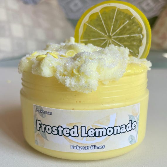 Frosted Lemonade Snow Butter Slime: Sensory Toy with Lemon Charm
