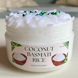 Kokosnoot basmatirijst helder slijmslijm: geurende slushee-kralenbingsu-slijm