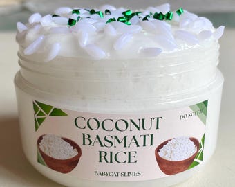 Slime transparente de coco e arroz basmati: Slime Bingsu com pérolas perfumadas para raspadinha