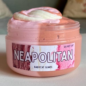 Butter slime &quot;Neapolitan&quot;- thick beginner ice cream slime tricolor scented fidget toy for kids gift, sensory needs/stimulation, autism, adhd