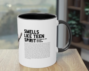 Smells Like Teen Spirit - Rock & Roll Lyrics Coffee Mug - Custom Song Lyrics Mug, Custom Anniversary Gift, Song Lyrics Mug