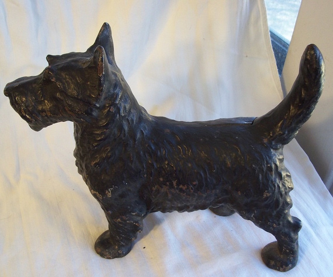 Vintage Scottie Dog Cast Iron Doorstop Etsy