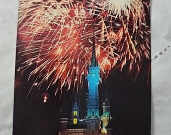 Vintage Walt Disney Magic Kingdom Postcard- 1970's, 1980's Disney Souvenir Collectible Ephemera- Handwritten Mail