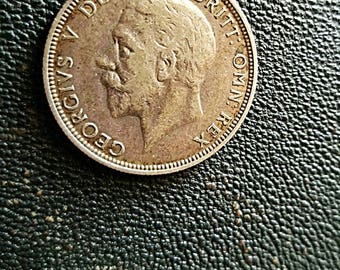 Vintage British Coin-King George V 1932 Silver Florin Coin-Collectible Coin-British Royal Family Coin-1930's English Silver Money