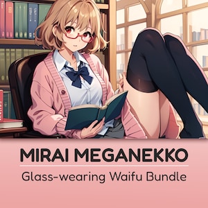 Anime Waifu Printable Bundle, Meganekko Waifu Digital Prints, Otaku Gift, Glass Wearing Waifu Manga Bundle Senpai Husbando, Instant Download