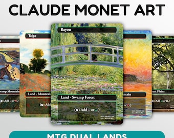 Dual Lands Cards, Printable MTG Proxy Dual Lands, MTG Claude Monet Art Proxy, Mtg Dual Lands, Digital Mtg Full Art Cards, Digital Download