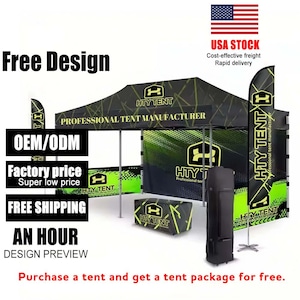 Heavy Duty Custom Tent 10x20 ft, Personalized Instant shelter for Commercial Events, Pop up shop, Custom Printed tent Canopy Tent