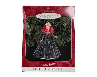 Hallmark Keepsake Ornament Holiday Barbie Collector’s Series 1998 Black Gown NIB